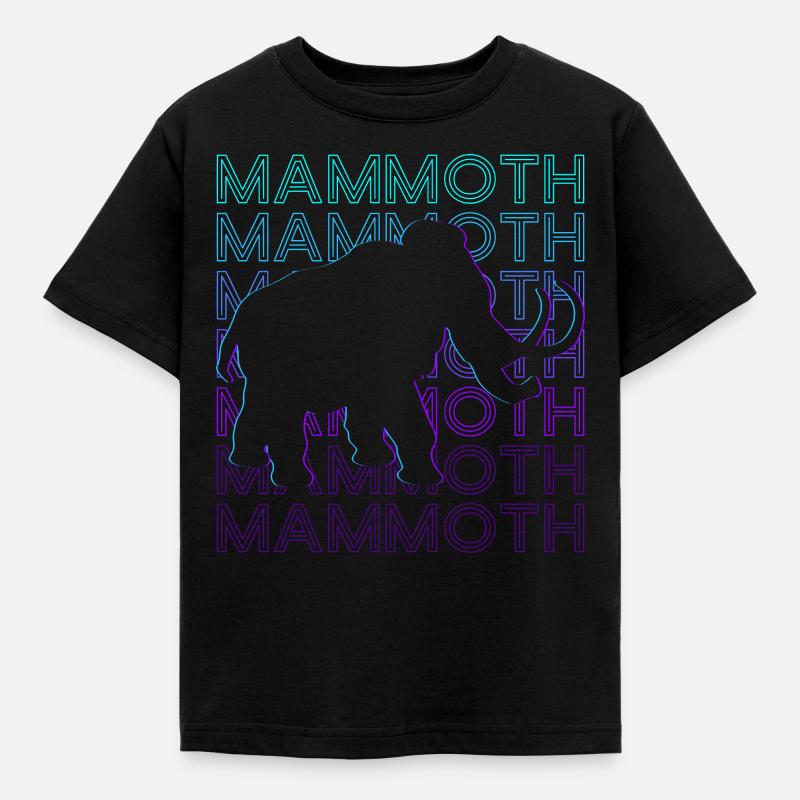 Mammut Elefant Retro - Kinder T-Shirt - Schwarz