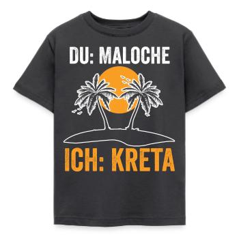Du Maloche ich Kreta - Kinder T-Shirt - Dunkelgrau - Vorne - AI Model Kid Female (0cm)