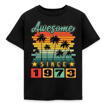 Awesome Since 1973 - Kinder T-Shirt - Schwarz - Vorne - AI Model Kid Female (0cm)