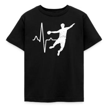 Handball Herzschlag - Kinder T-Shirt - Schwarz - Vorne - AI Model Kid Female (0cm)
