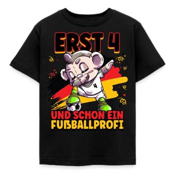 4. Geburtstag Fußballprofi Fußball Kinder - Kinder T-Shirt - Schwarz - Vorne - AI Model Kid Female (0cm)