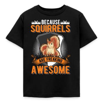 Squirrel Gift Squirrel Grey Squirrel - Kids' T-Shirt - black - Front - AI Model Kid Female (0cm)