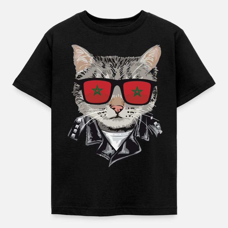 Chats Maroc Drapeau Lunettes de soleil - T-shirt Enfant - noir