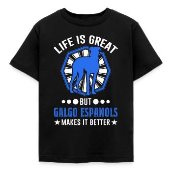 Galgo Espanol Cadeau Lévrier Espagnol - T-shirt Enfant - noir - Devant - AI Model Kid Female (0cm)