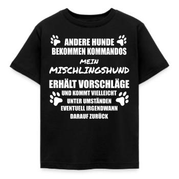 Mein Mischlingshund lustiger Spruch - Kinder T-Shirt - Schwarz - Vorne - AI Model Kid Female (0cm)