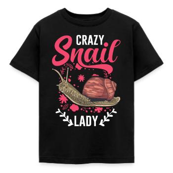 Crazy Snail lady Schnecken Mädchen - Kinder T-Shirt - Schwarz - Vorne - AI Model Kid Female (0cm)