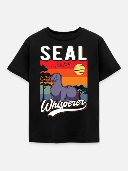 Robben Flüsterer Seal Whisperer - Kinder T-Shirt - Schwarz