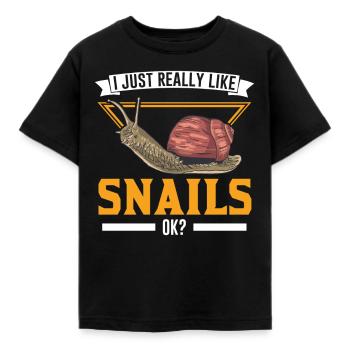 J’aime vraiment Snails ok Snail - T-shirt Enfant - noir - Devant - AI Model Kid Female (0cm)