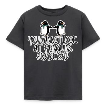 Traurige Pinguine - Kinder T-Shirt - Dunkelgrau - Vorne - AI Model Kid Female (0cm)