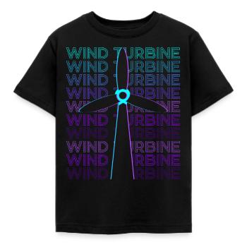 Wind turbine Retro - Kids' T-Shirt - black - Front - AI Model Kid Female (0cm)