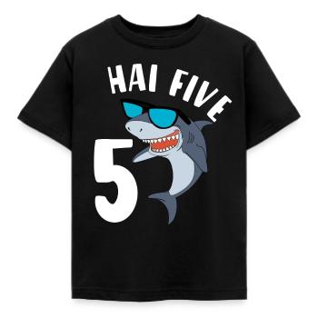5 Jahre Jungen Hai Five Geburtstagsgeschenkidee - Kinder T-Shirt - Schwarz - Vorne - AI Model Kid Female (0cm)