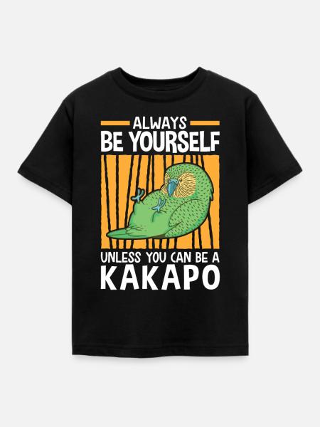 Sei ein Kakapo flugunfähiger Papagei - Kinder T-Shirt - Schwarz