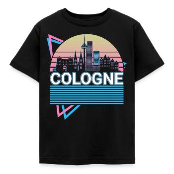 Cologne City Skyline Cityscape Rétro - T-shirt Enfant - noir - Devant - AI Model Kid Female (0cm)