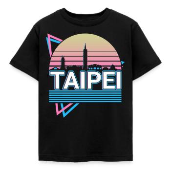 Taipei City Skyline Cityscape Rétro - T-shirt Enfant - noir - Devant - AI Model Kid Female (0cm)