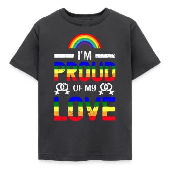 Je suis fier de mon amour gay - T-shirt Enfant - charbon - Devant - AI Model Kid Female (0cm)