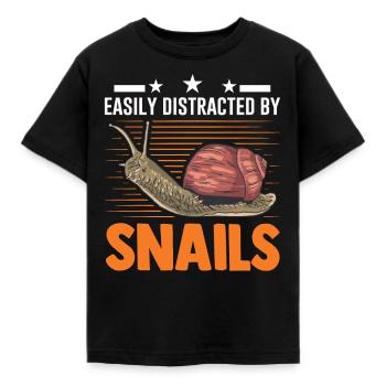 Facilement distrait par Snails Snail - T-shirt Enfant - noir - Devant - AI Model Kid Female (0cm)