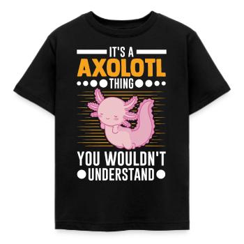 Axolotl Gift Tail Lurch - Kids' T-Shirt - black - Front - AI Model Kid Female (0cm)