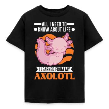 Axolotl Cadeau Queue Lurch - T-shirt Enfant - noir - Devant - AI Model Kid Female (0cm)