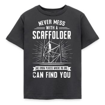 Scaffolding Builder Gift Work Occupation Construction Worker Job - Kids' T-Shirt - dark grey - Front - AI Model Kid Female (0cm)