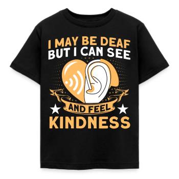 Hearing aid Sign language Deaf people - Kids' T-Shirt - black - Front - AI Model Kid Female (0cm)