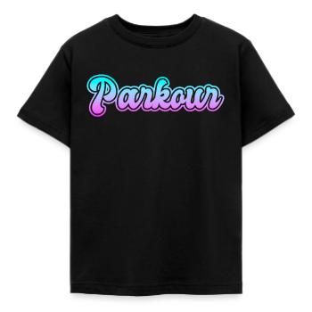 Parkour - Kids' T-Shirt - black - Front - AI Model Kid Female (0cm)