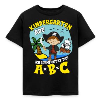 Schulkind Schulanfang Junge Kindergarten Pirat - Kinder T-Shirt - Schwarz - Vorne - AI Model Kid Female (0cm)