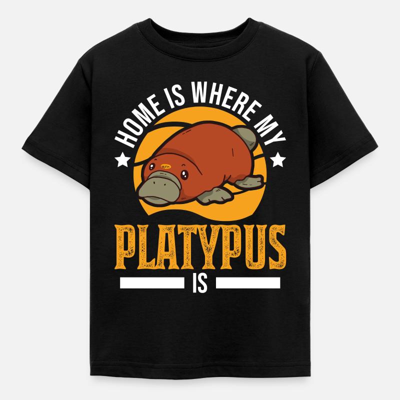 Schnabeltier Zuhause Platypus - Kinder T-Shirt - Schwarz