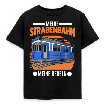 Meine Straßenbahn Meine Regeln Tram S-Bahn - Kinder T-Shirt - Schwarz - Vorne - AI Model Kid Female (0cm)