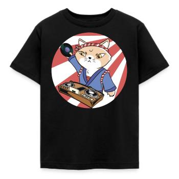 Musique Disc Jockey DJ Vinyl Turntable Japon - T-shirt Enfant - noir - Devant - AI Model Kid Female (0cm)