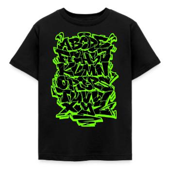 Graffiti Alphabet Wildstyle Hip Hop Street Art Urb - Kinder T-Shirt - Schwarz - Vorne - AI Model Kid Female (0cm)