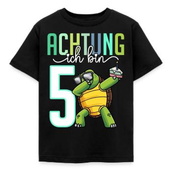 5. Geburtstag Junge Mädchen 5 Jahre Schildkröte - Kinder T-Shirt - Schwarz - Vorne - AI Model Kid Female (0cm)