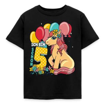 5 Geburtstag Mädchen - Kinder T-Shirt - Schwarz - Vorne - AI Model Kid Female (0cm)