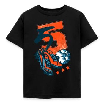 5 Years Soccer 5 Birthday Boy - Kids' T-Shirt - black - Front - AI Model Kid Female (0cm)