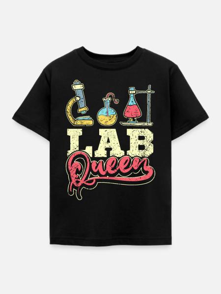 Lab queen - Kinder T-Shirt - Schwarz