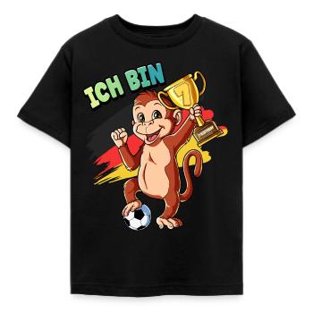 7. Geburtstag Ich bin 7 Jahre Fußball Junge - Kinder T-Shirt - Schwarz - Vorne - AI Model Kid Female (0cm)