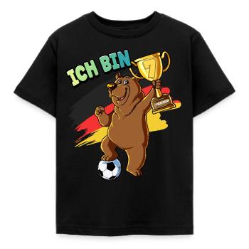 7. Geburtstag Ich bin 7 Jahre Fußball Junge - Kinder T-Shirt - Schwarz - Vorne - AI Model Kid Female (0cm)