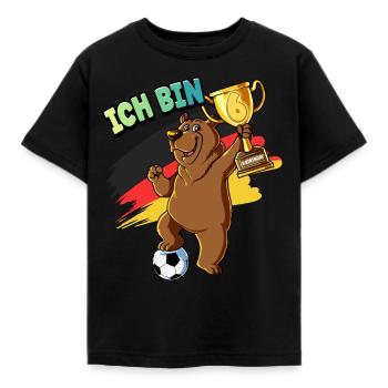 6. Geburtstag Ich bin 6 Jahre Fußball Junge - Kinder T-Shirt - Schwarz - Vorne - AI Model Kid Female (0cm)