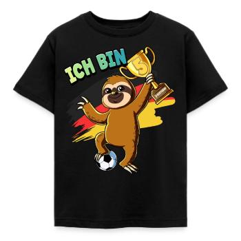 5. Geburtstag Ich bin 5 Jahre Fußball Junge - Kinder T-Shirt - Schwarz - Vorne - AI Model Kid Female (0cm)