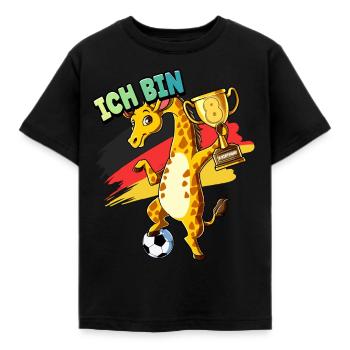 8. Geburtstag Ich bin 8 Jahre Fußball Junge - Kinder T-Shirt - Schwarz - Vorne - AI Model Kid Female (0cm)