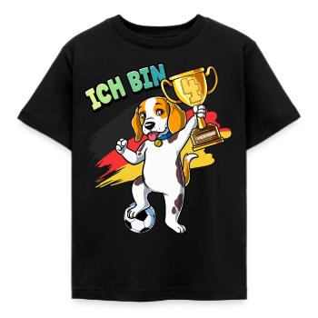 4. Geburtstag Ich bin 4 Jahre Fußball Junge - Kinder T-Shirt - Schwarz - Vorne - AI Model Kid Female (0cm)