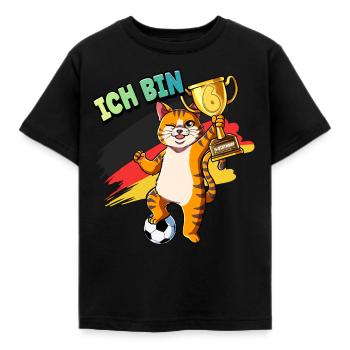 6. Geburtstag Ich bin 6 Jahre Fußball Junge - Kinder T-Shirt - Schwarz - Vorne - AI Model Kid Female (0cm)