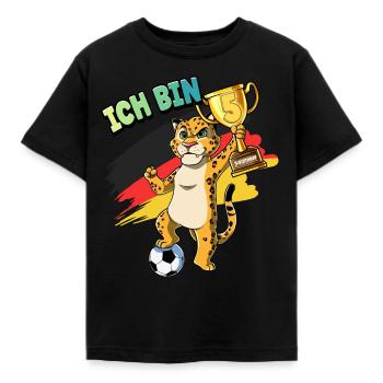 5. Geburtstag Ich bin 5 Jahre Fußball Junge - Kinder T-Shirt - Schwarz - Vorne - AI Model Kid Female (0cm)
