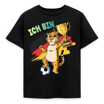 4. Geburtstag Ich bin 4 Jahre Fußball Junge - Kinder T-Shirt - Schwarz - Vorne - AI Model Kid Female (0cm)