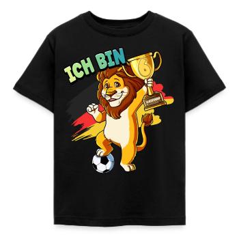 6. Geburtstag Ich bin 6 Jahre Fußball Junge - Kinder T-Shirt - Schwarz - Vorne - AI Model Kid Female (0cm)
