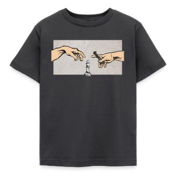 Chess The creation of chess - Kids' T-Shirt - dark grey - Front - AI Model Kid Female (0cm)