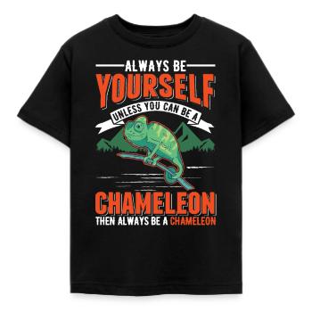 Chameleon Gift Chameleon - Kids' T-Shirt - black - Front - AI Model Kid Female (0cm)