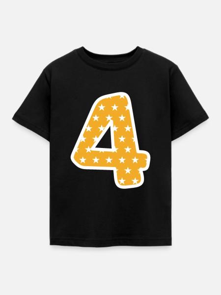 Vier - Kinder T-Shirt - Schwarz