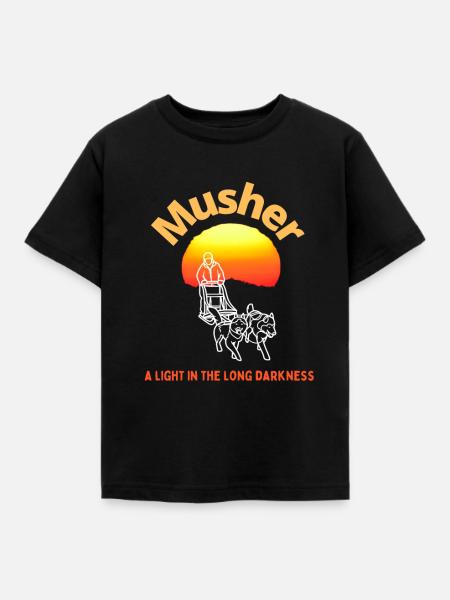 Musher Hundeschlitten - Kinder T-Shirt - Schwarz