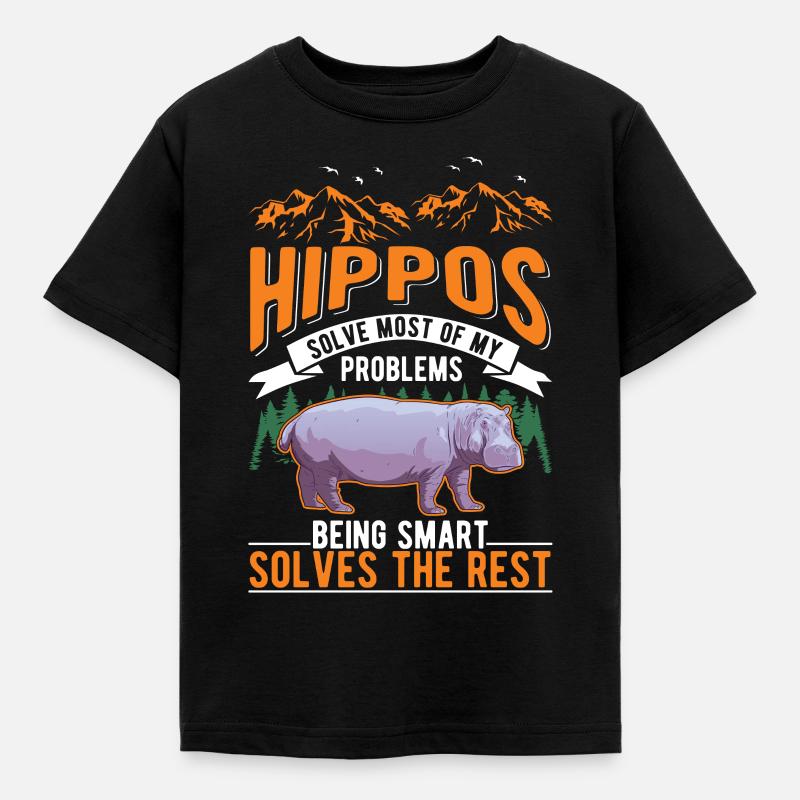 Hippo Cadeau Hippo Hippo Hippo - T-shirt Enfant - noir