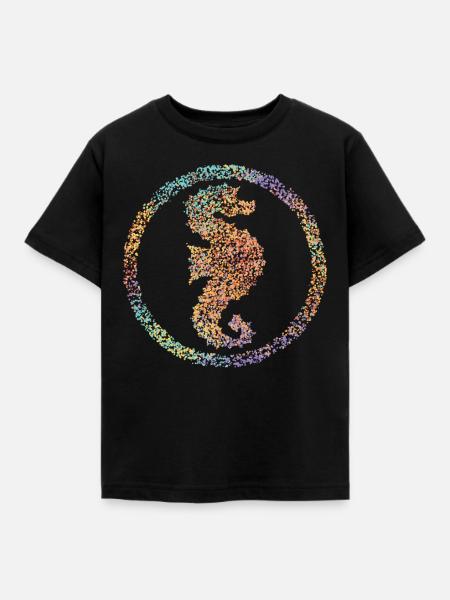 Seepferdchen Schwimmabzeichen Schwimmschule - Kinder T-Shirt - Schwarz